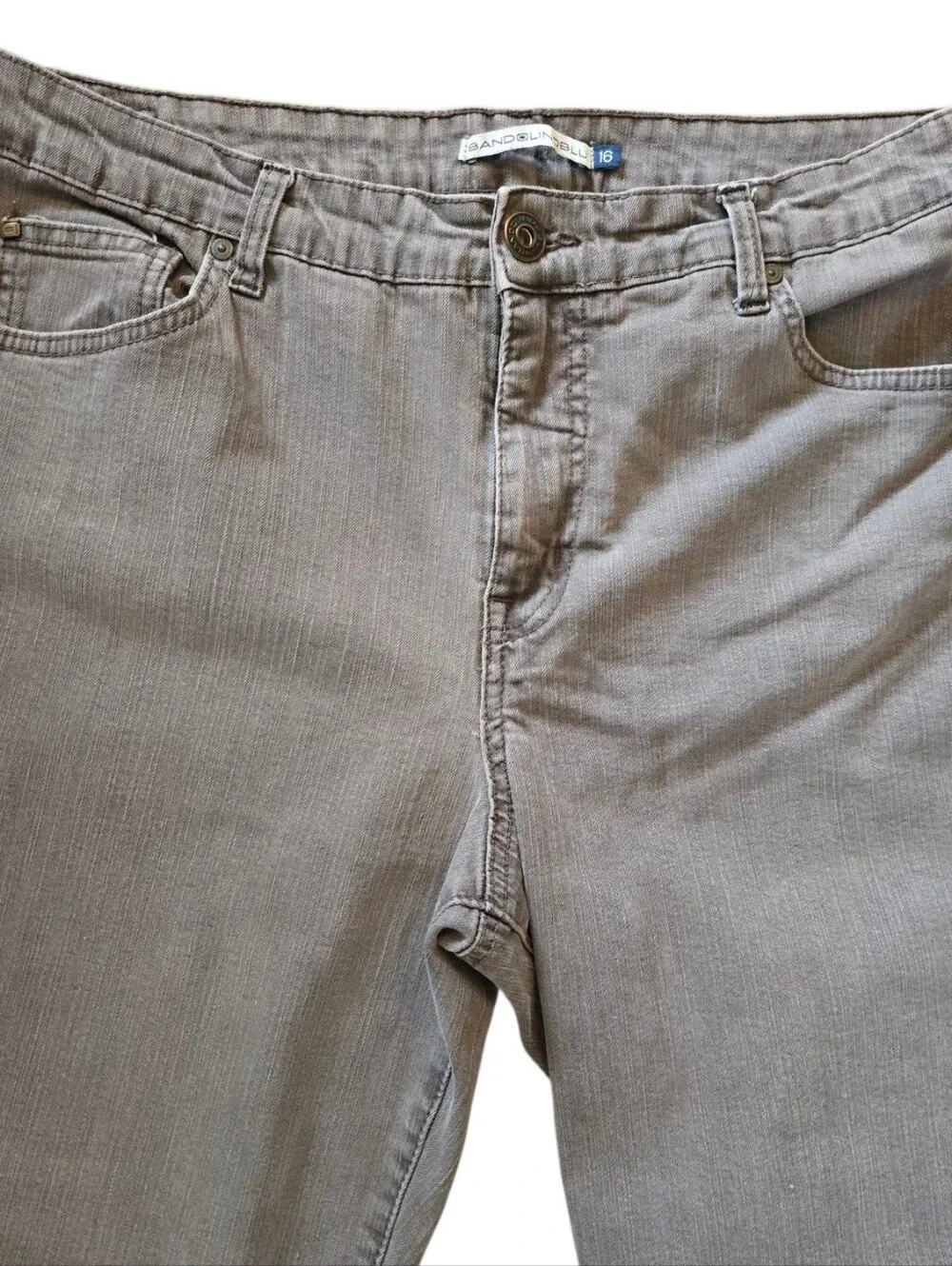 Bandolino BLU Mandie Gray Jeans Size 16